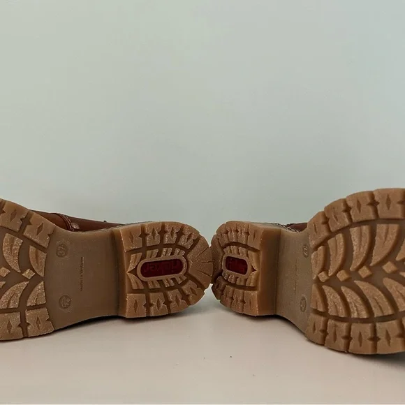 New Rieker Chestnut Brown Lace-Up Women's Boots - Picture 5 of 6